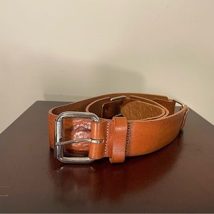 Barneys NY Genuine Leather Pecan Brown Belt Silver Buckle and Links Women’s L